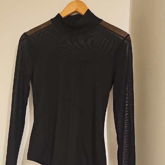 Elegant Black Sheer Sleeve Top - Picture 1 of 4
